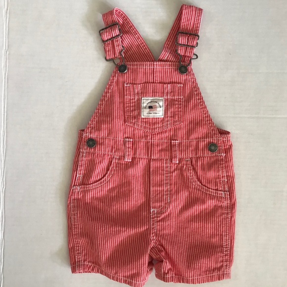 red baby overalls
